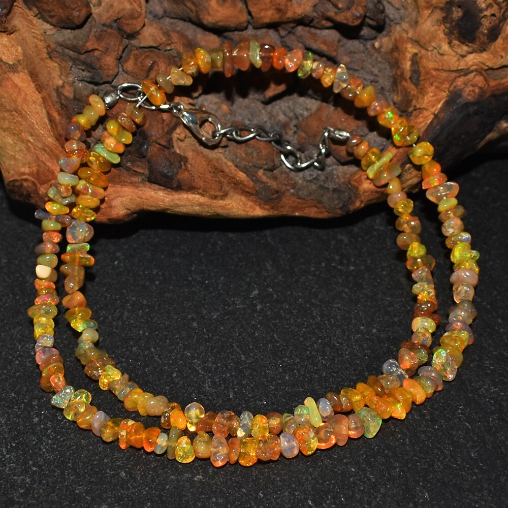 Exclusive Amazing Ethiopian Opal 50.00 Cts Beaded Beautiful Necklace VK 42 E593