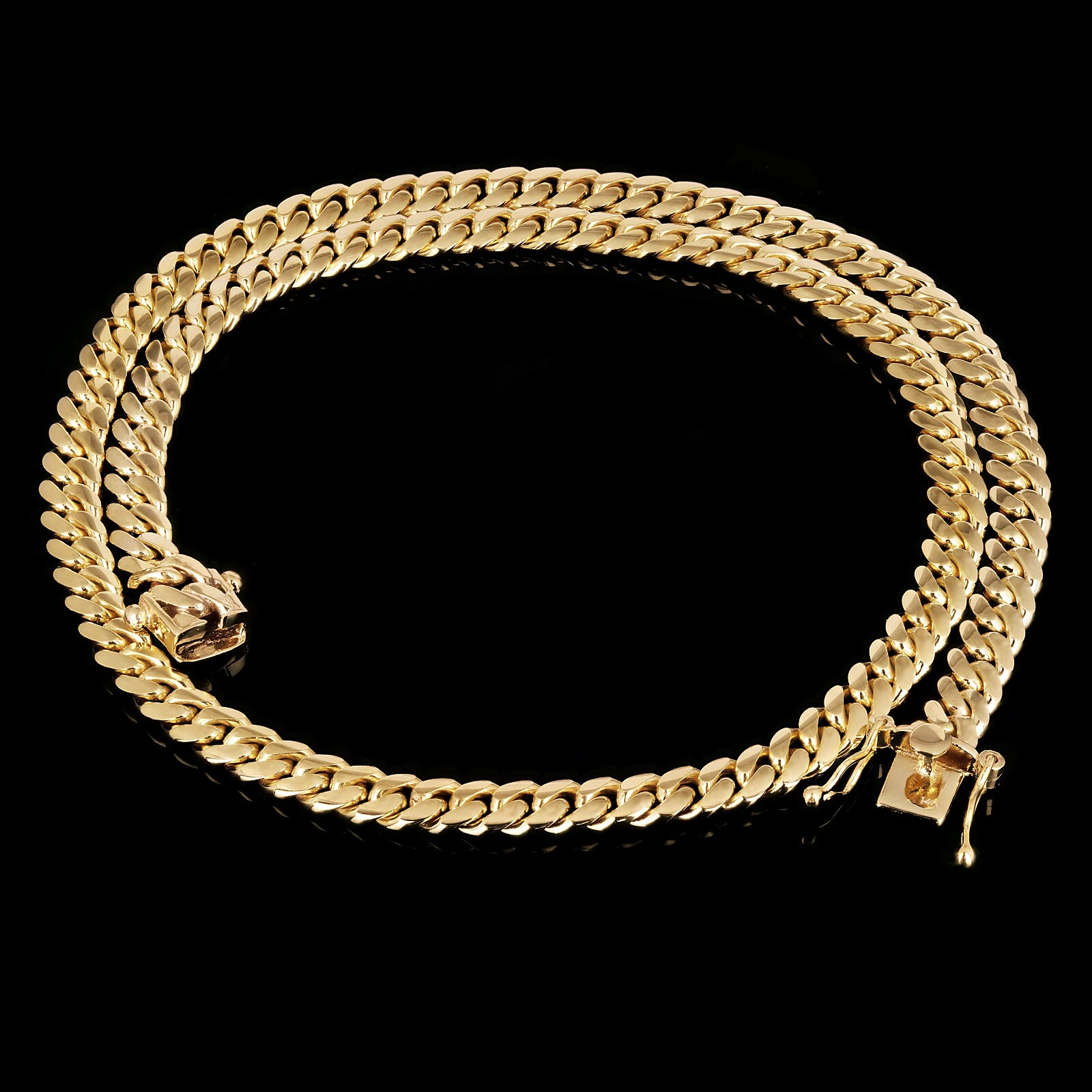 14k Yellow Gold Solid Miami Cuban Link Chain Necklace 26″ 6.5mm 96.4 grams