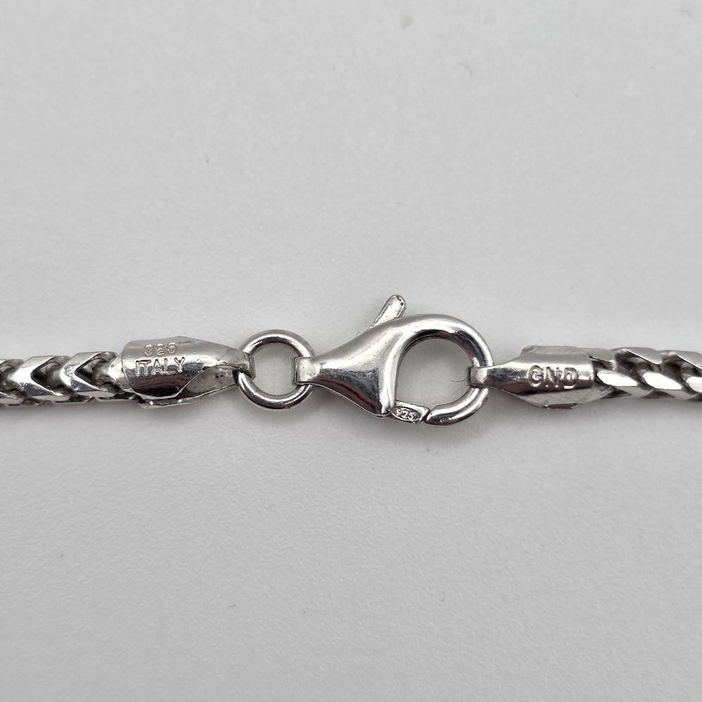 20″ Long 925 Sterling Silver 2.3mm Thick Franco Link Box Chain Necklace ITALY