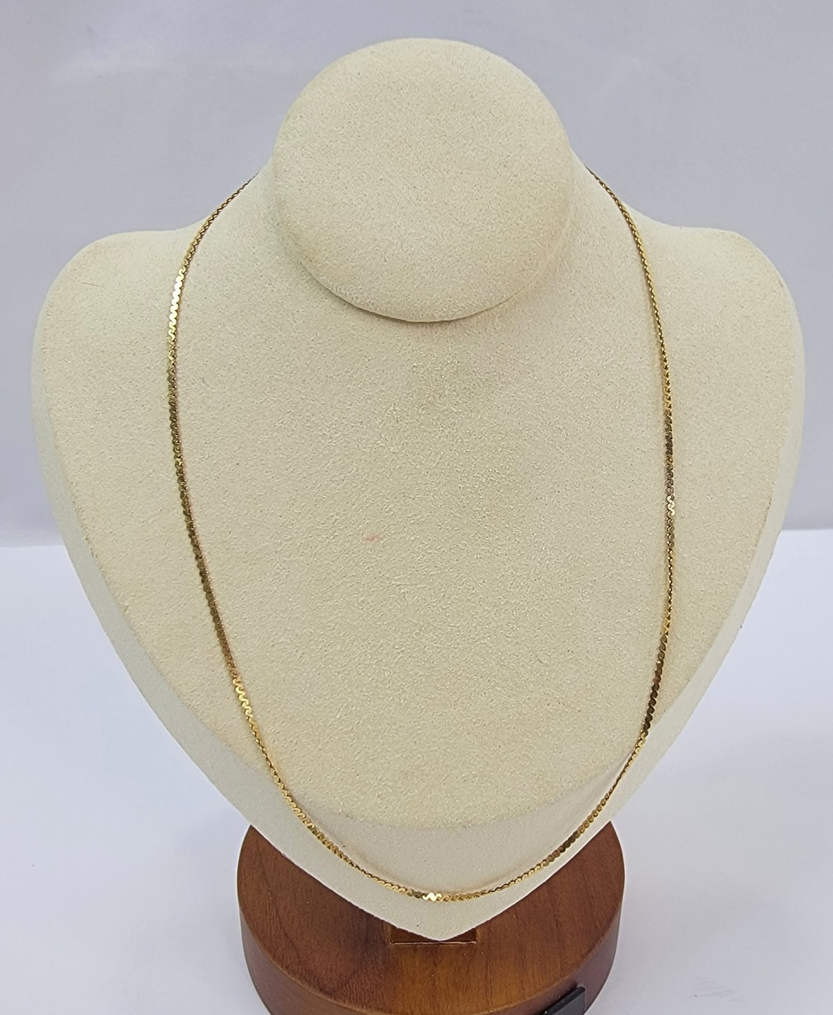 14K Solid Yellow Gold Serpentine Link 14.5″ Choker Necklace 2.1 g Stamped Italy