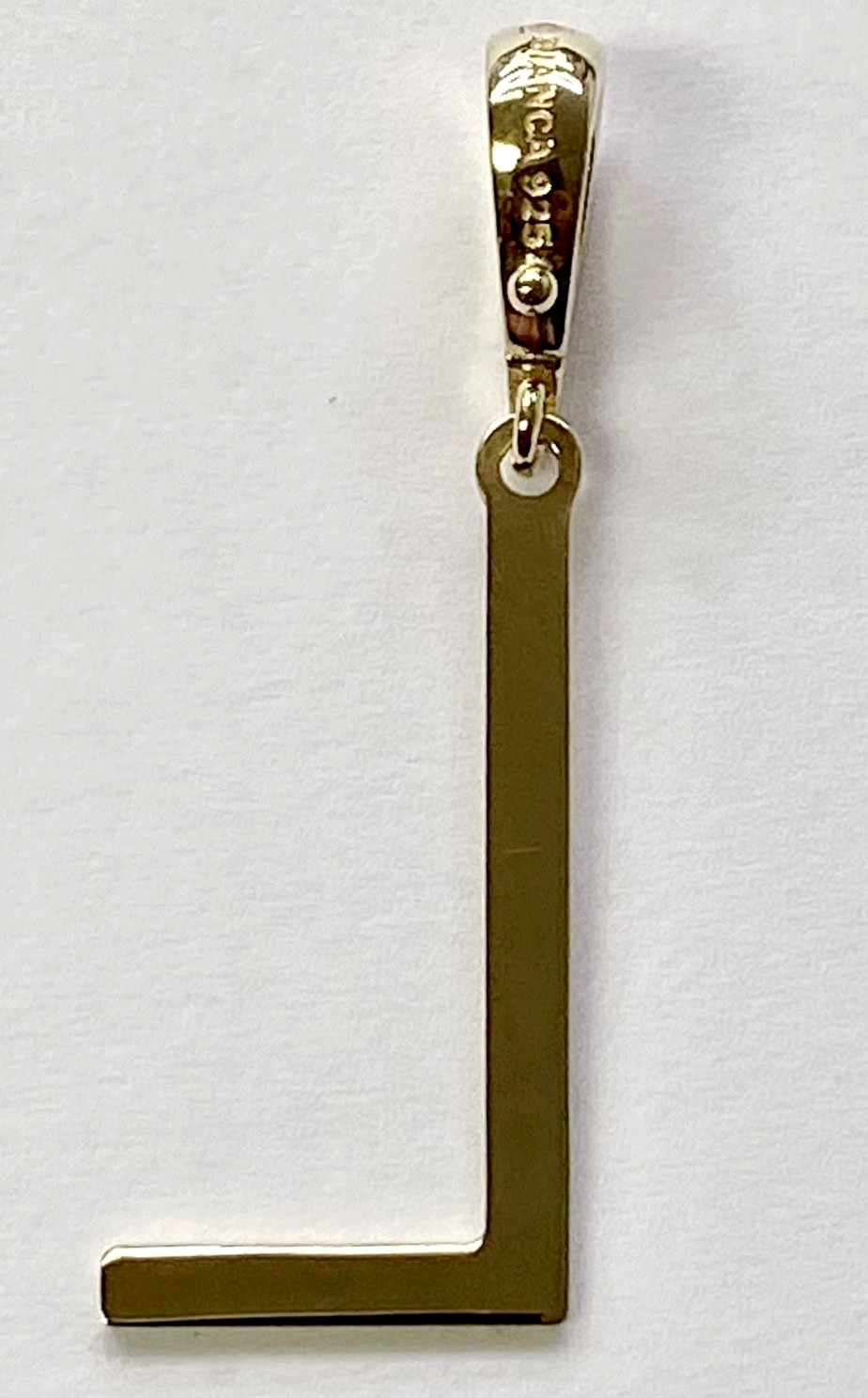 HSN Bianca Milano Gold Plated Sterling Silver Initial “L” 1-1/2″ Pendant