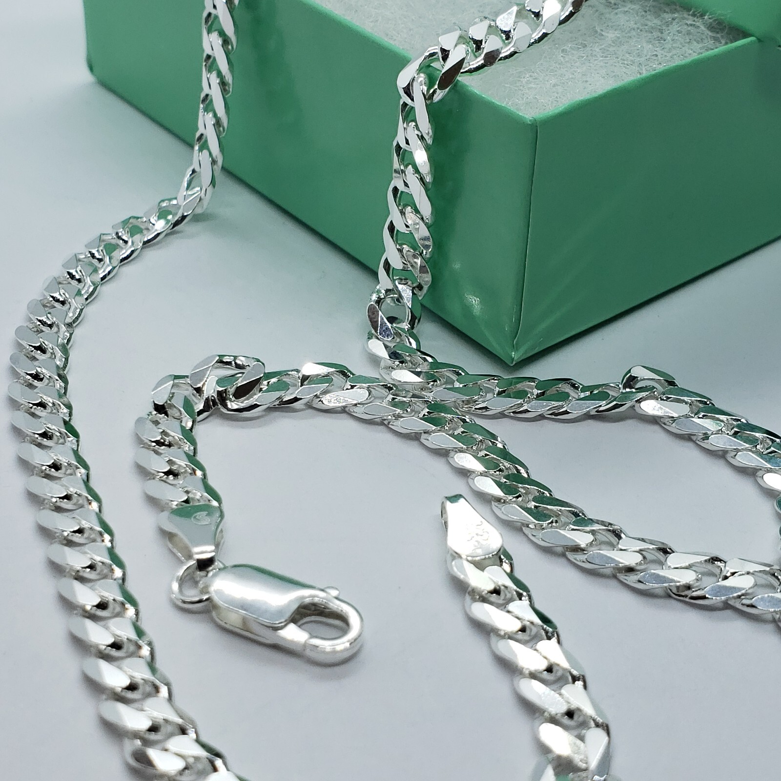 925 Sterling Silver 6mm Cuban Curb Link Chain Necklace Men Women Size 16″~40″