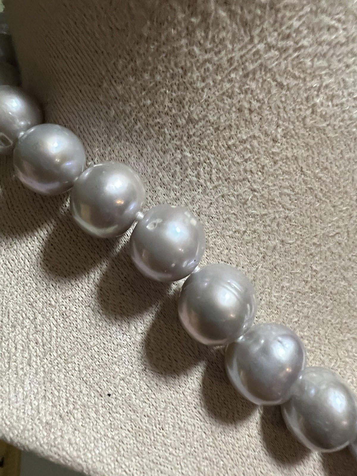 Heavy 100g Vintage OP Grey Pearl Strand Necklace Knotted Sterling Silver 925