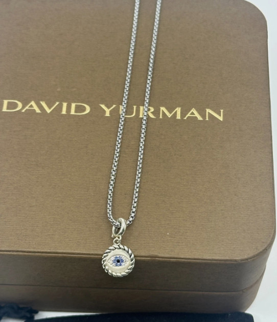 925 Silver David Yurman Evil Eye Amulet with Necklace