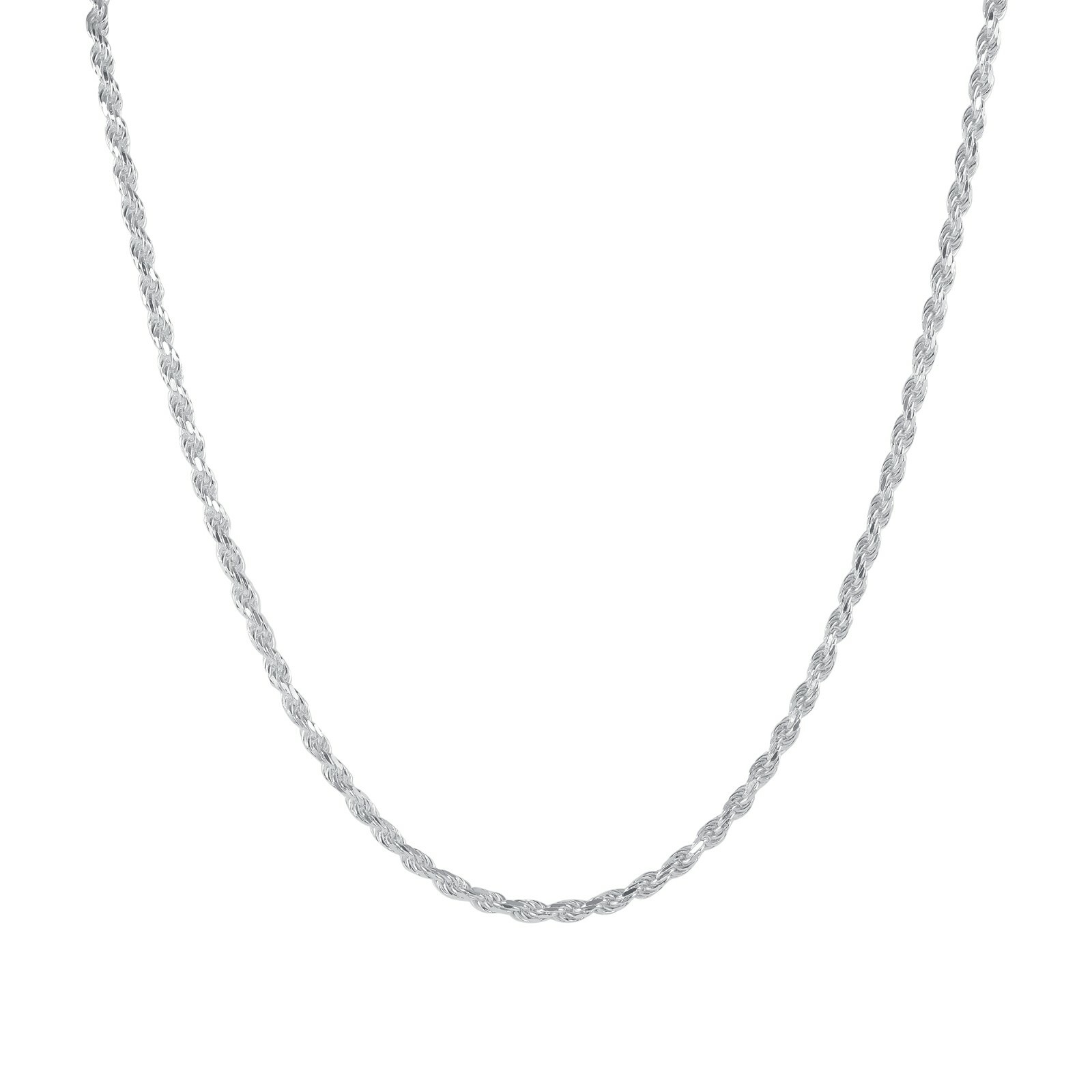 925 Sterling Silver 2.5mm Solid Rope Chain Necklace Nickel Free Made in Italy