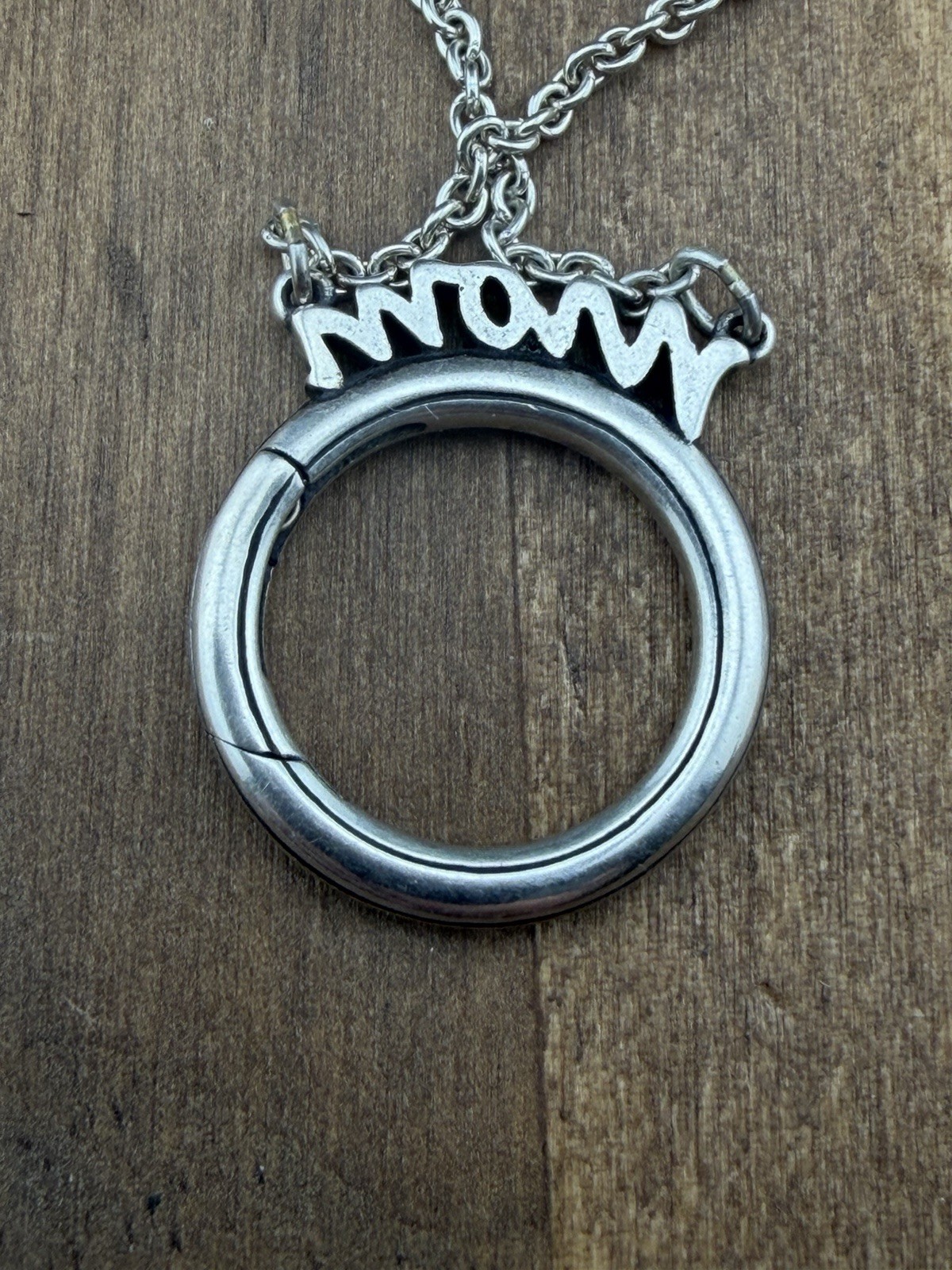 James Avery Sterling Silver Mom Changeable Charm Holder Necklace 17”