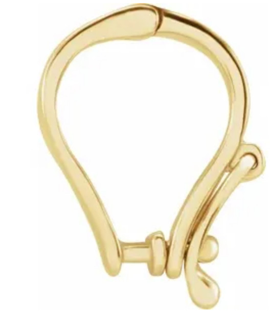 14 KT Yellow Slide Pendant Hanger Enhancer Bail Adapter Omega Pearls Thick Chain