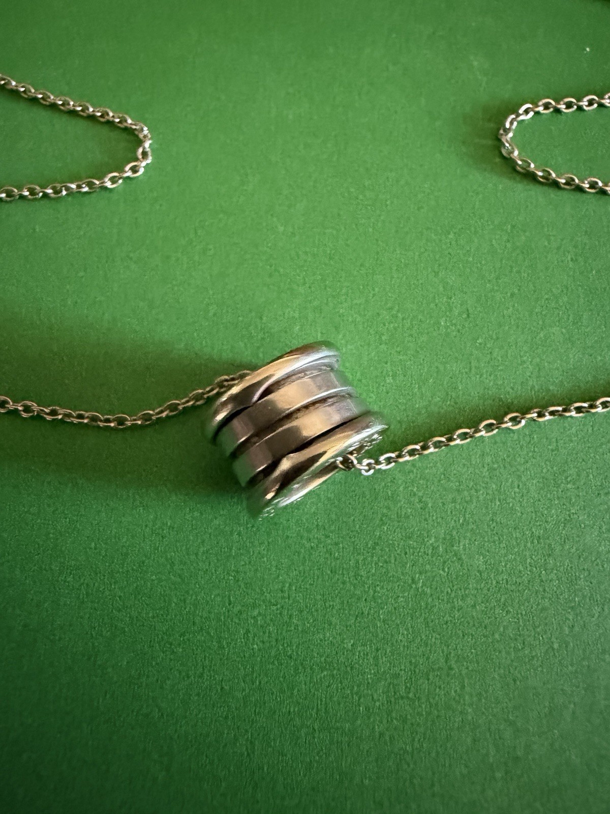 BVLGARI 17” 18K White Gold B.zero1 Pendant Necklace 11.3grams