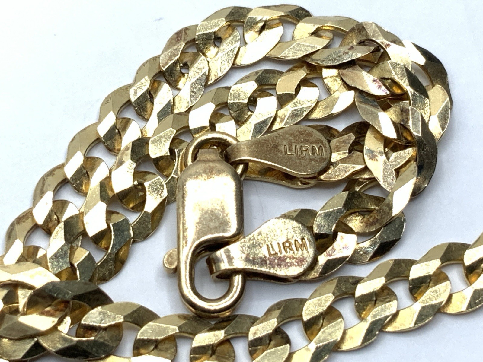 Italy LIRM Sterling 925 Silver Gold Plated 26” Cuban Link 4.85mm Chain Necklace