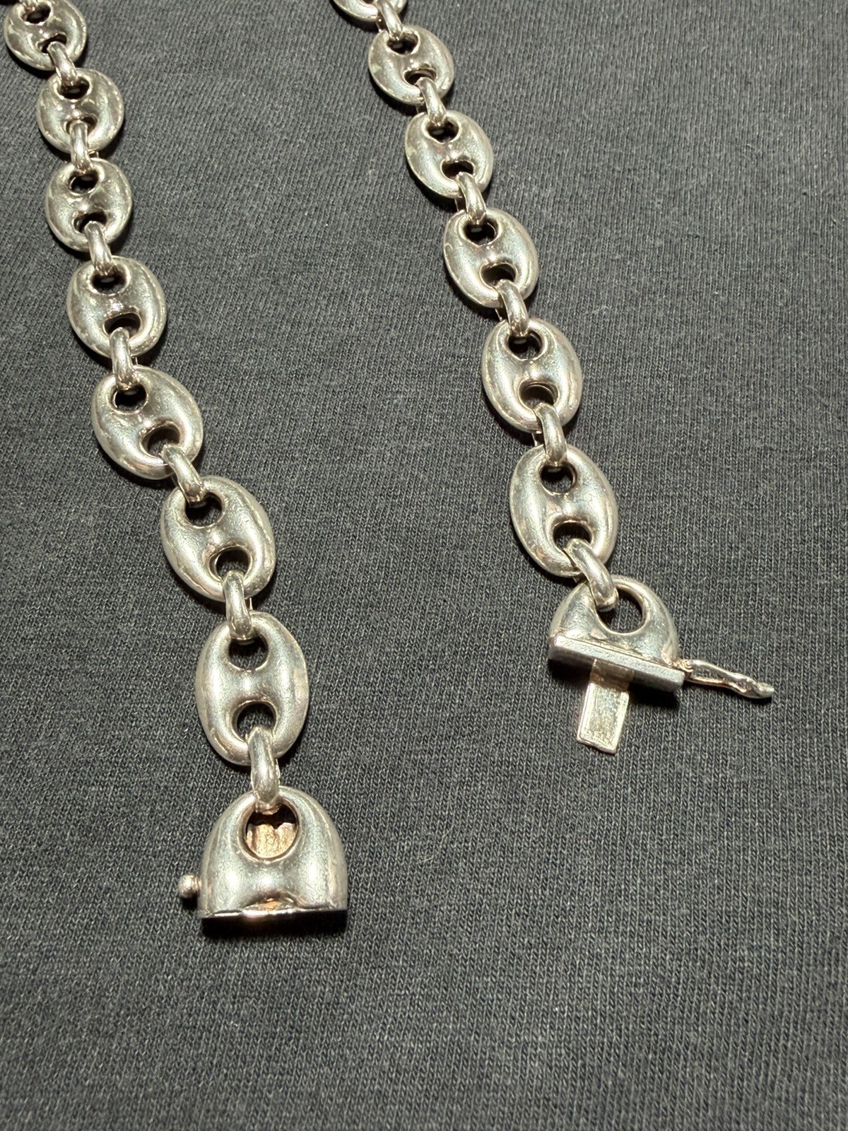 Solid Sterling Silver puff mariner Link Chain Heavy – 105 Grams 21in vintage 90s