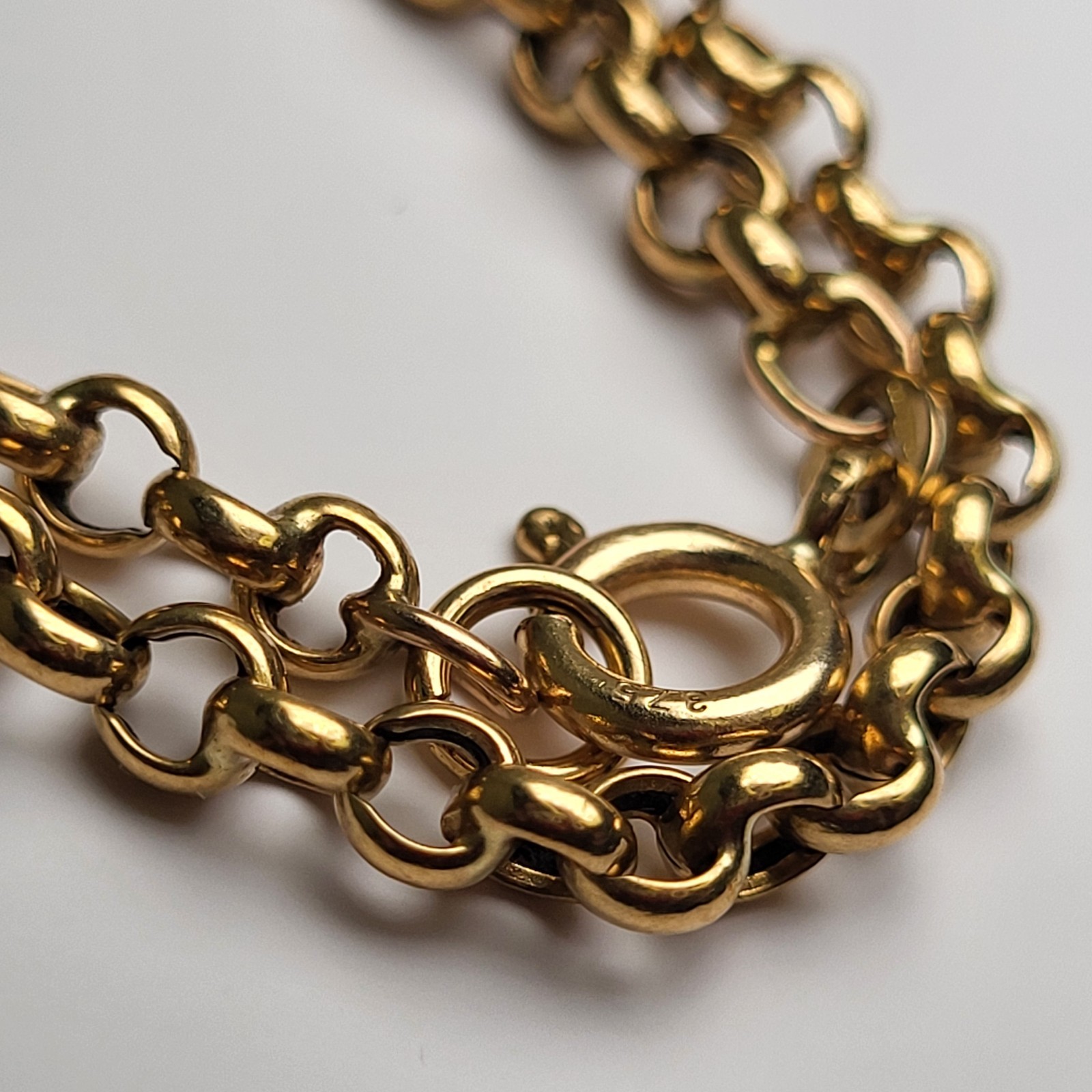 9ct Gold Belcher Chain 7.65g 20.5″ Italian Import UNOAERRE Rolo [M73]
