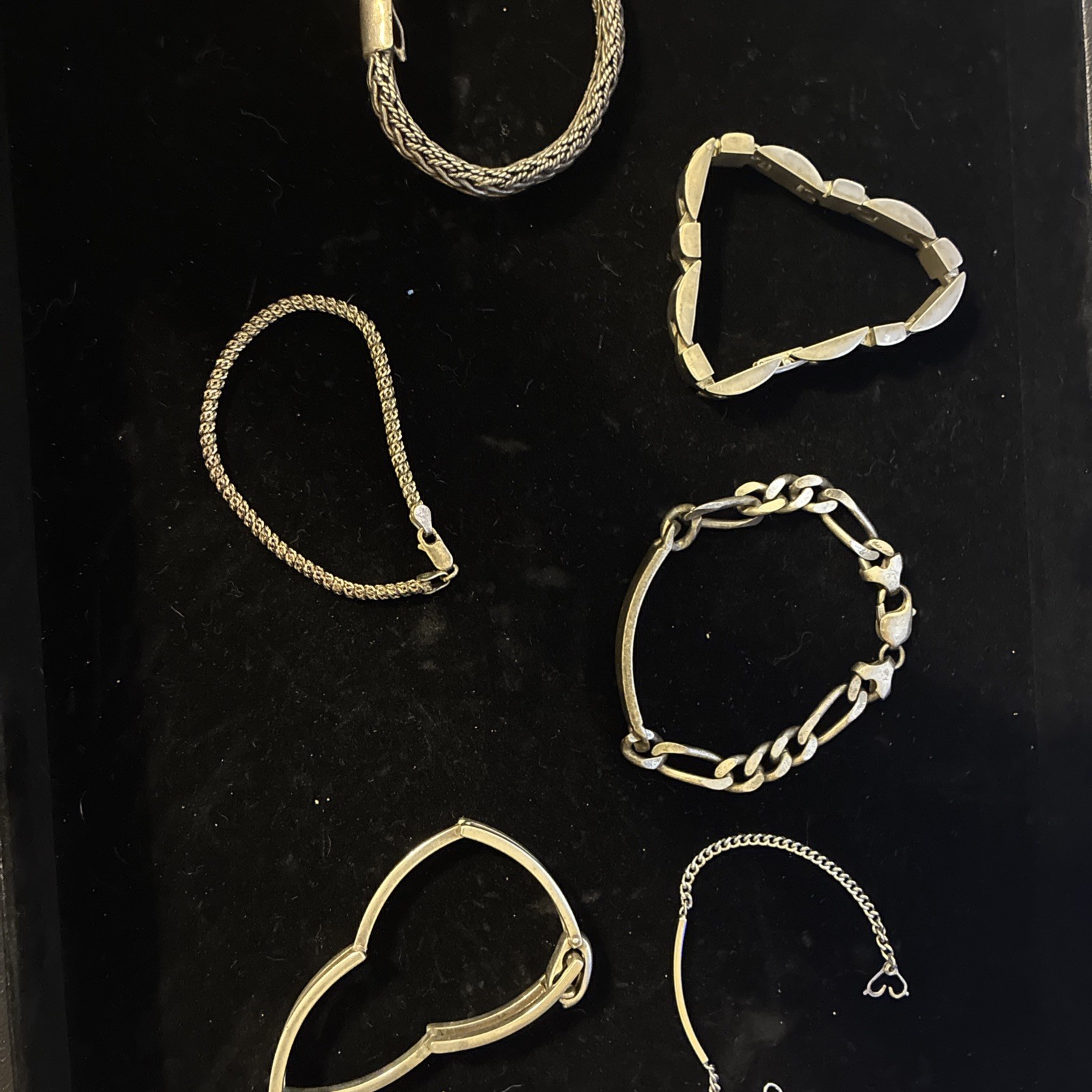 LOT OF 6 0.925 STERLING SILVER BRACELETS 164 Total Grams