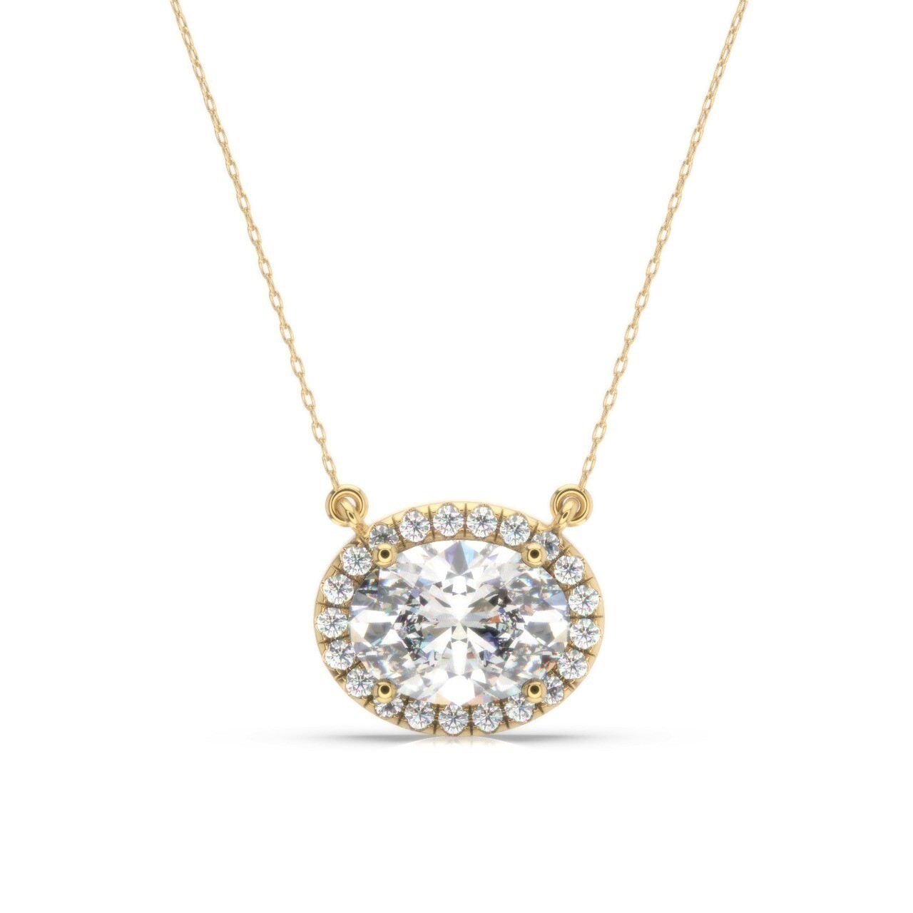 IGI Diamond Pendant IF D Oval 1.65 Carat Lab Created 14k White Gold Eye Clean