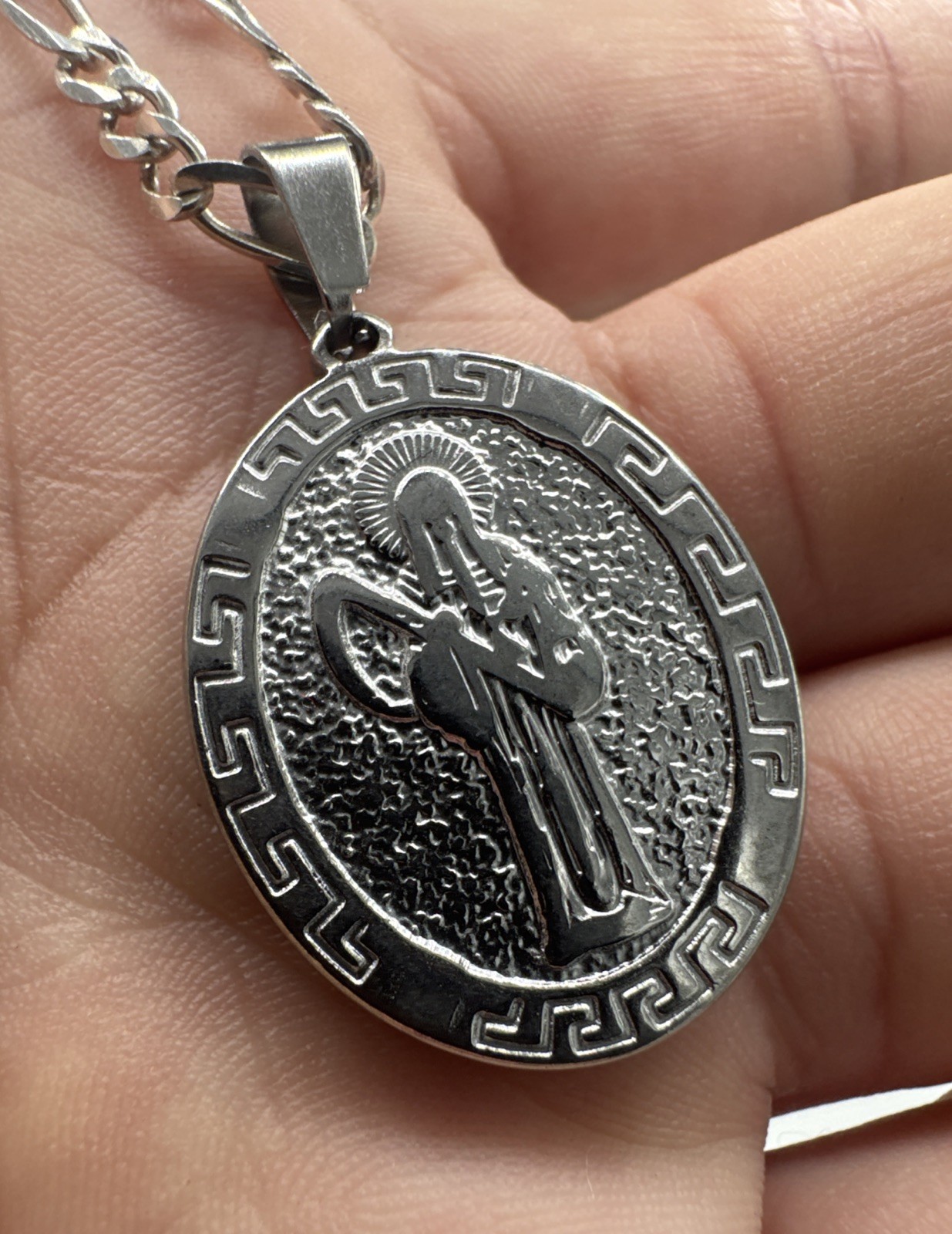 Santa Muerte Lady death Stainless steel pendant for necklace -Pendant ONLY!!! 1”