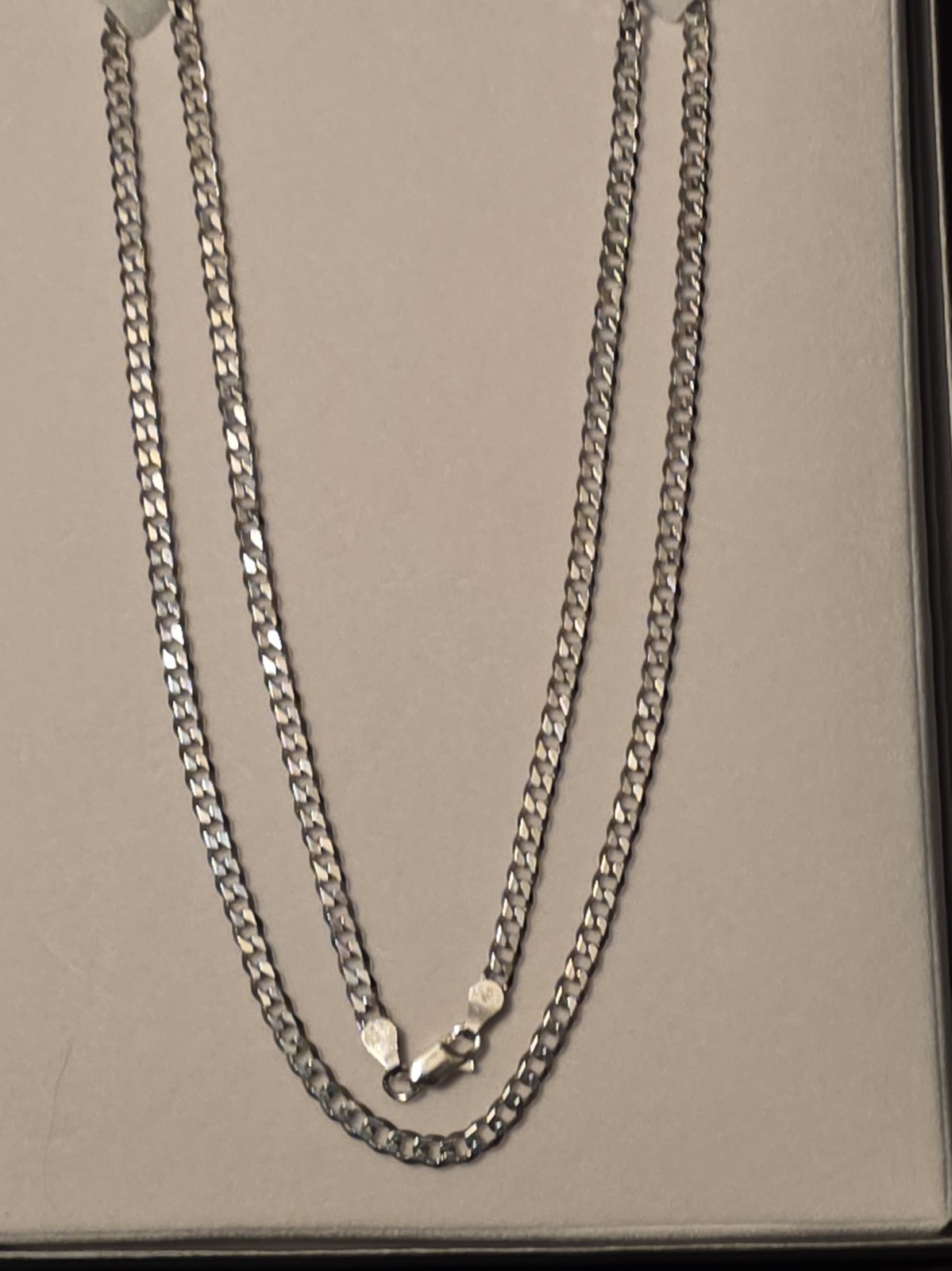 24″ 925 Italy Sterling Silver Curb Chain Necklace Lobster Clasp Brand New