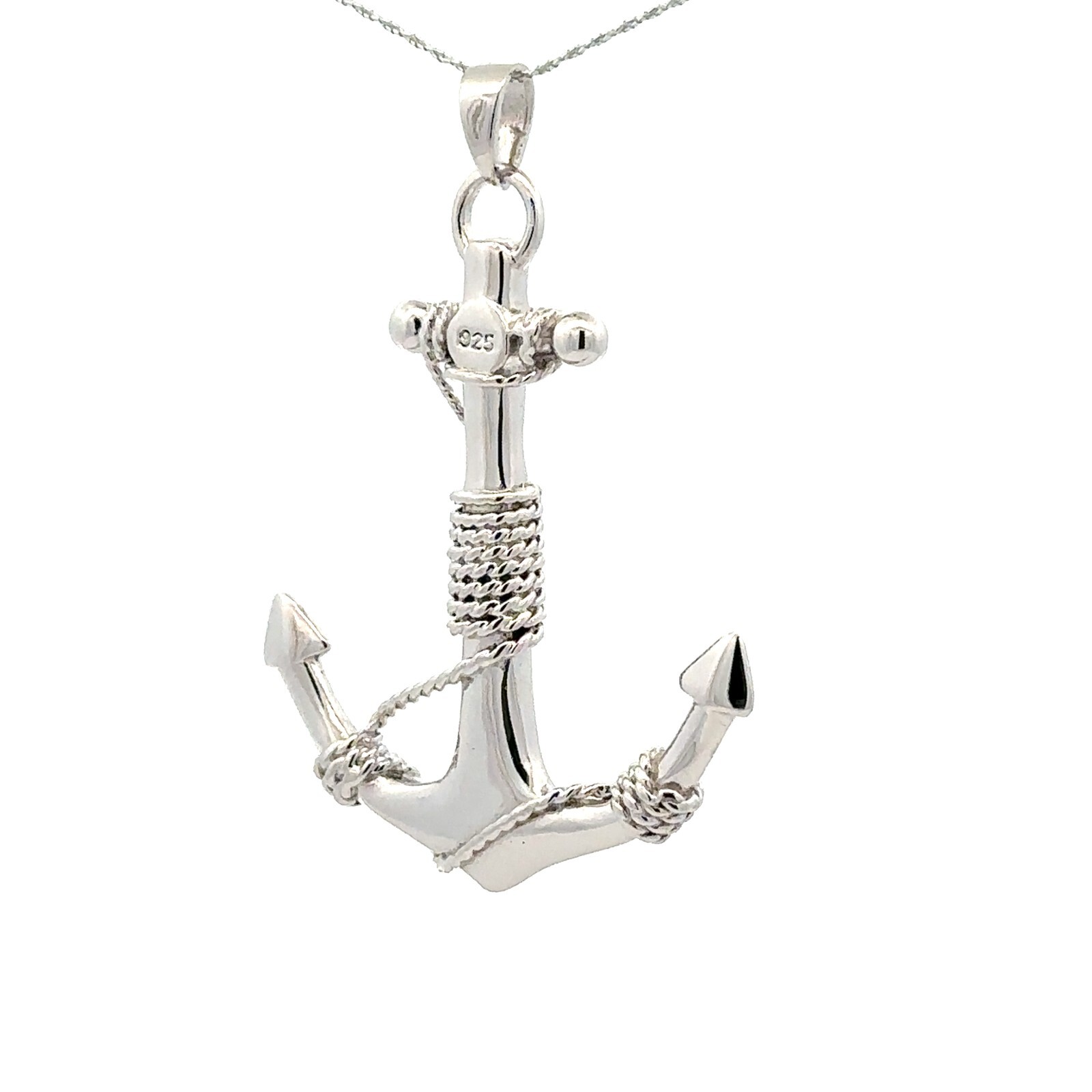Sterling Silver Anchor Pendant-Large-( 1 1/2 x 1 3/4 Inch) Solid .925