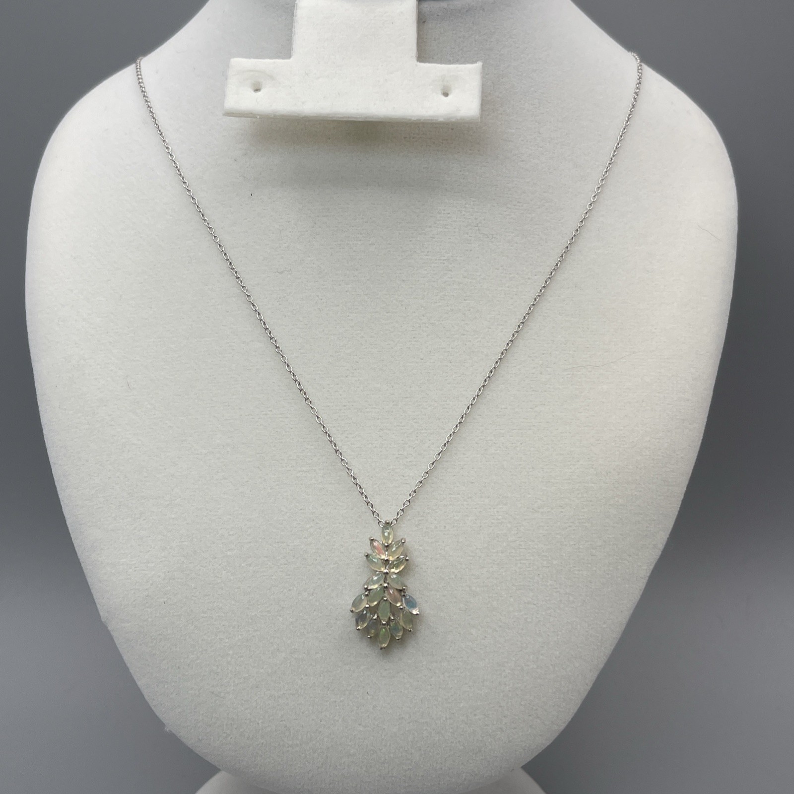 Marquise Ethiopian Opal Sterling Silver Pendant Prong Set w/ 18” Chain, 1.53ctw