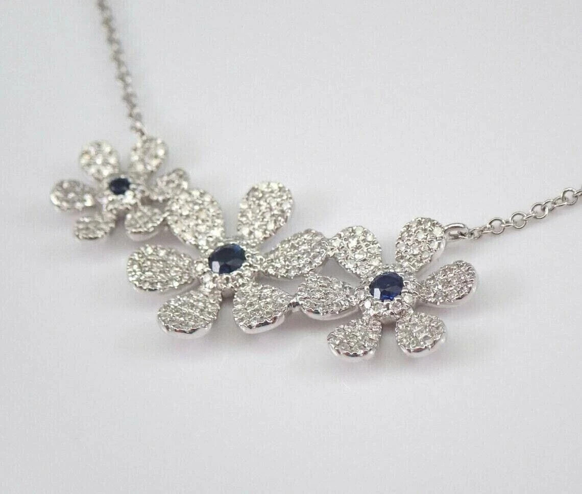 2Ct Round Cut Lab Created Diamond 14K White Gold Plated Flower Necklace Pendant