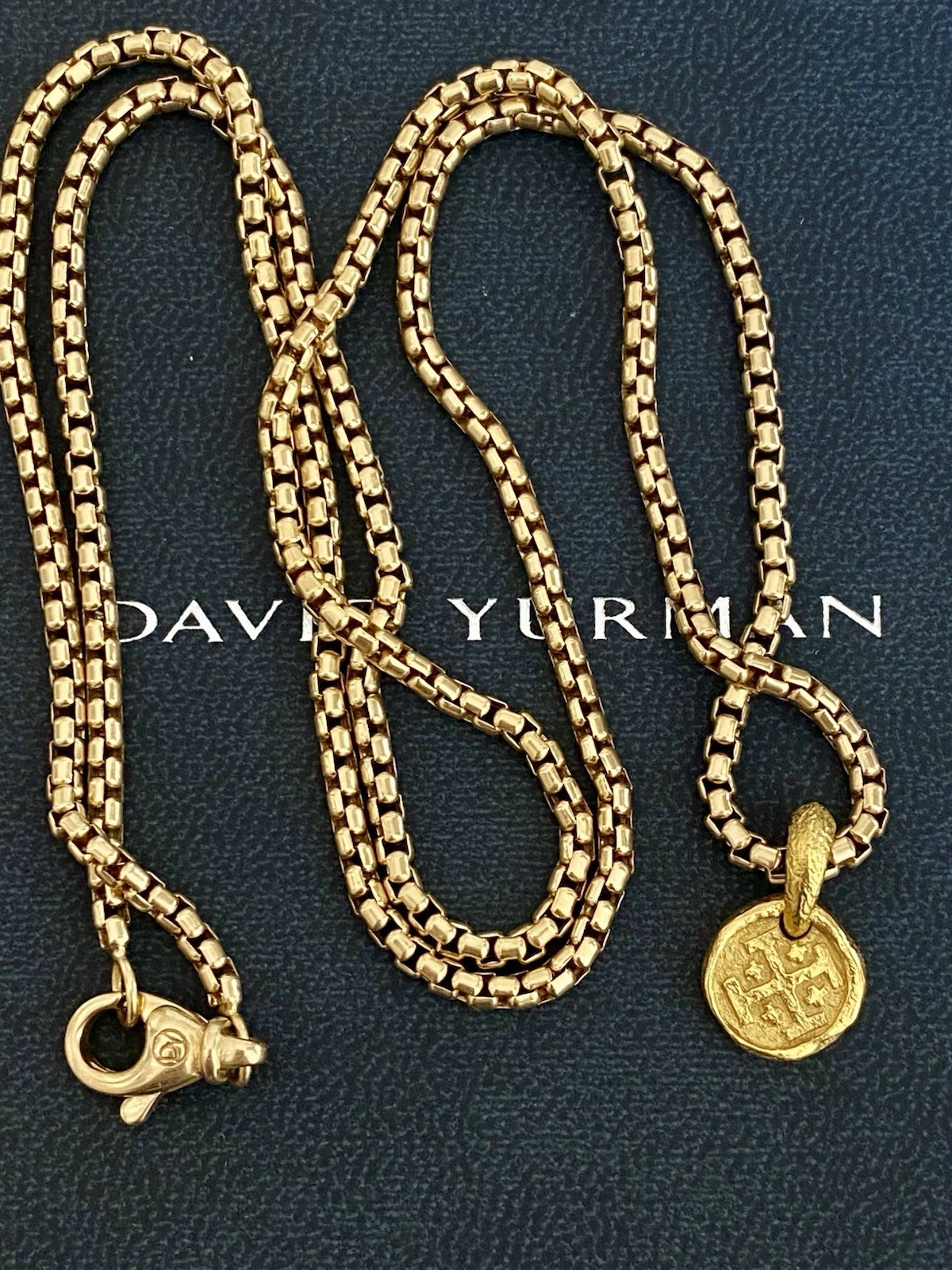 David Yurman 22K/18K Gold Shipwreck Pendant Necklace 2.7mm 24” Excellent $7000
