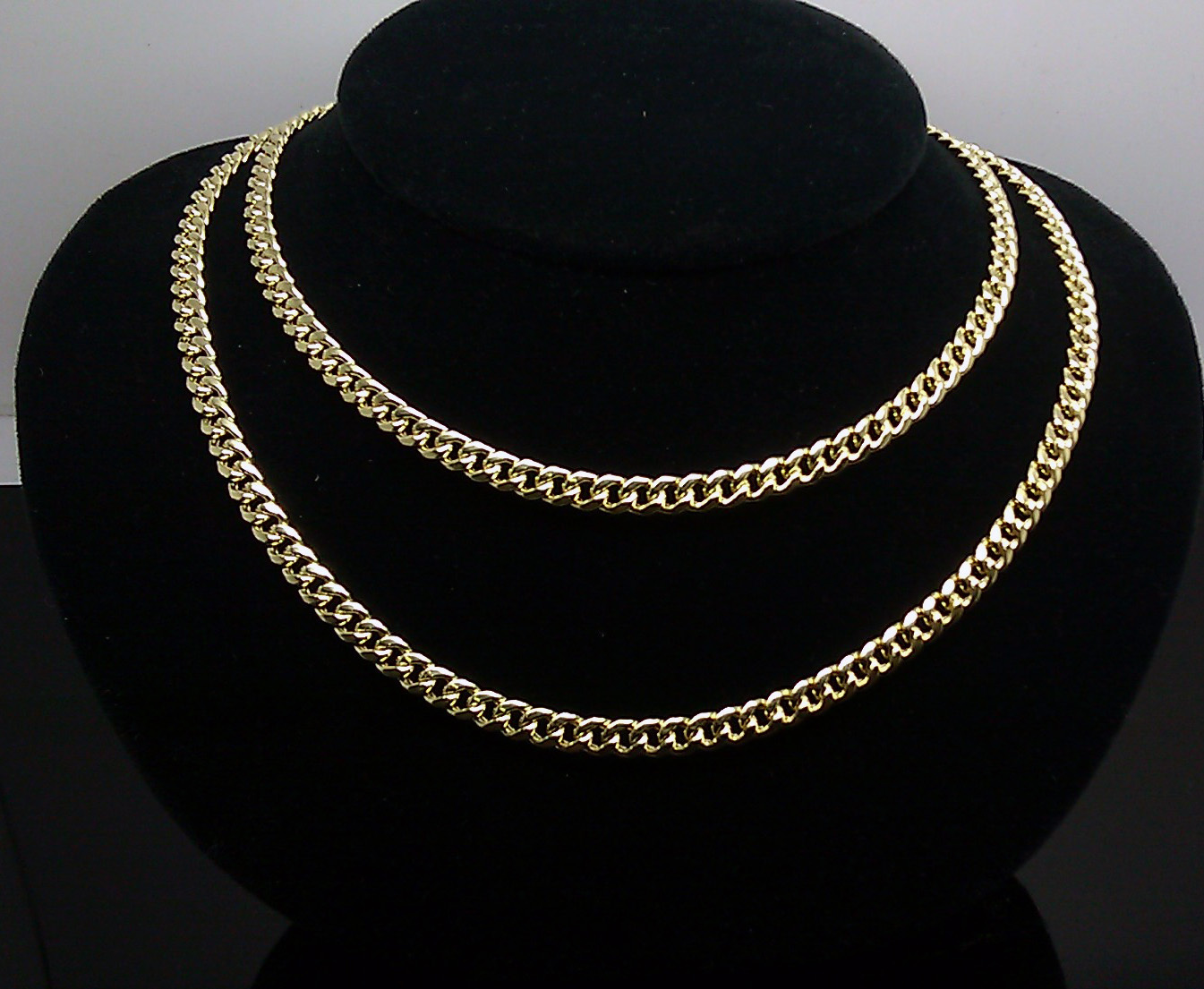 26″ 5mm Real 10K Gold Chain Men women Miami Cuban Chain link Necklace Yellow