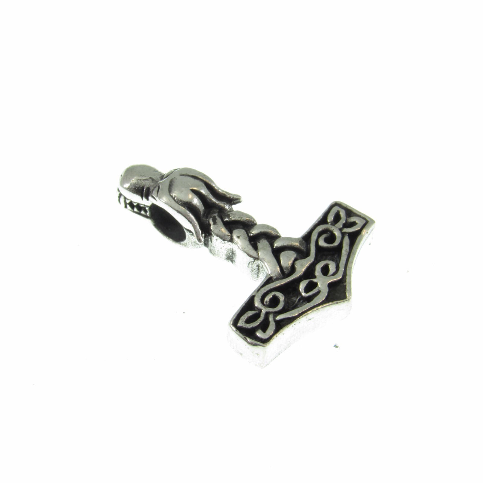 Solid 925 Sterling Silver Thor’s Hammer Pendant Necklace w/ Silver Box Chain