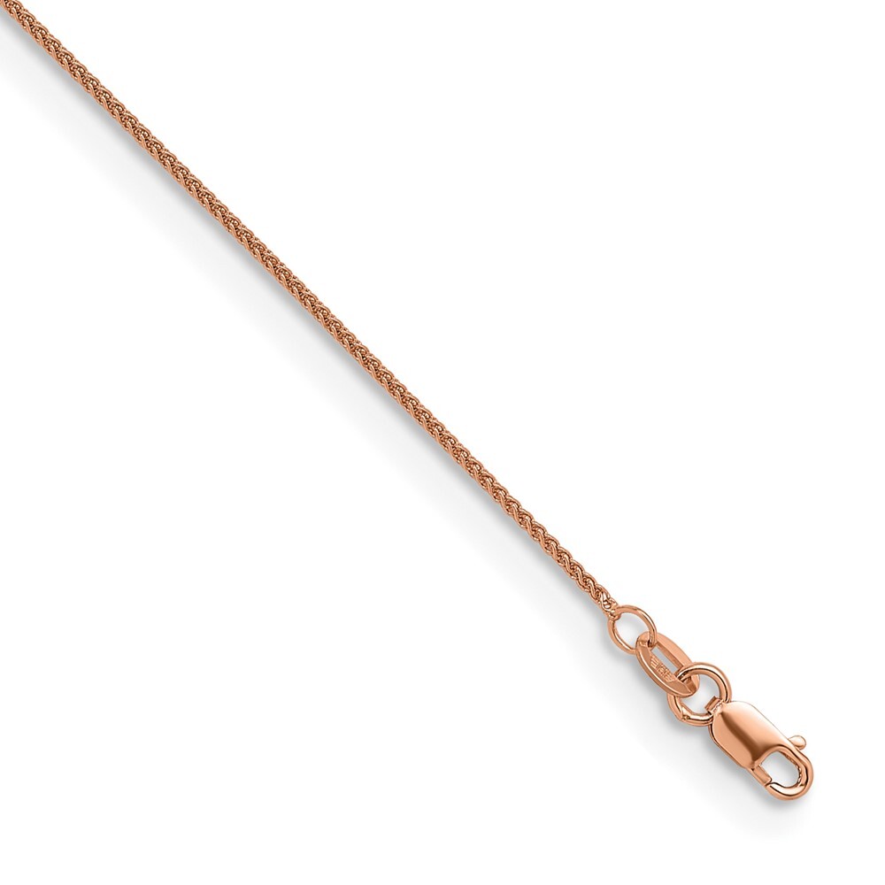 14K Rose Gold 1.1mm Solid Wheat Chain Necklace 20″ 2.58g for Mom