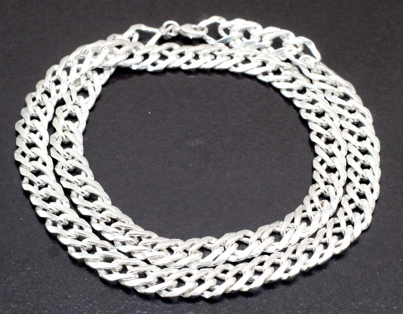 925 Sterling Silver Double Curb Chain Necklace 925 Silver Chain UNISEX