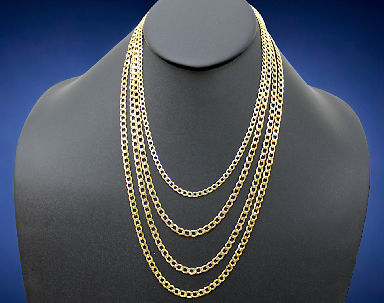 10K Yellow Gold 2mm-8mm Curb Cuban Necklace Bracelet Chain Real Gold 7″-30″