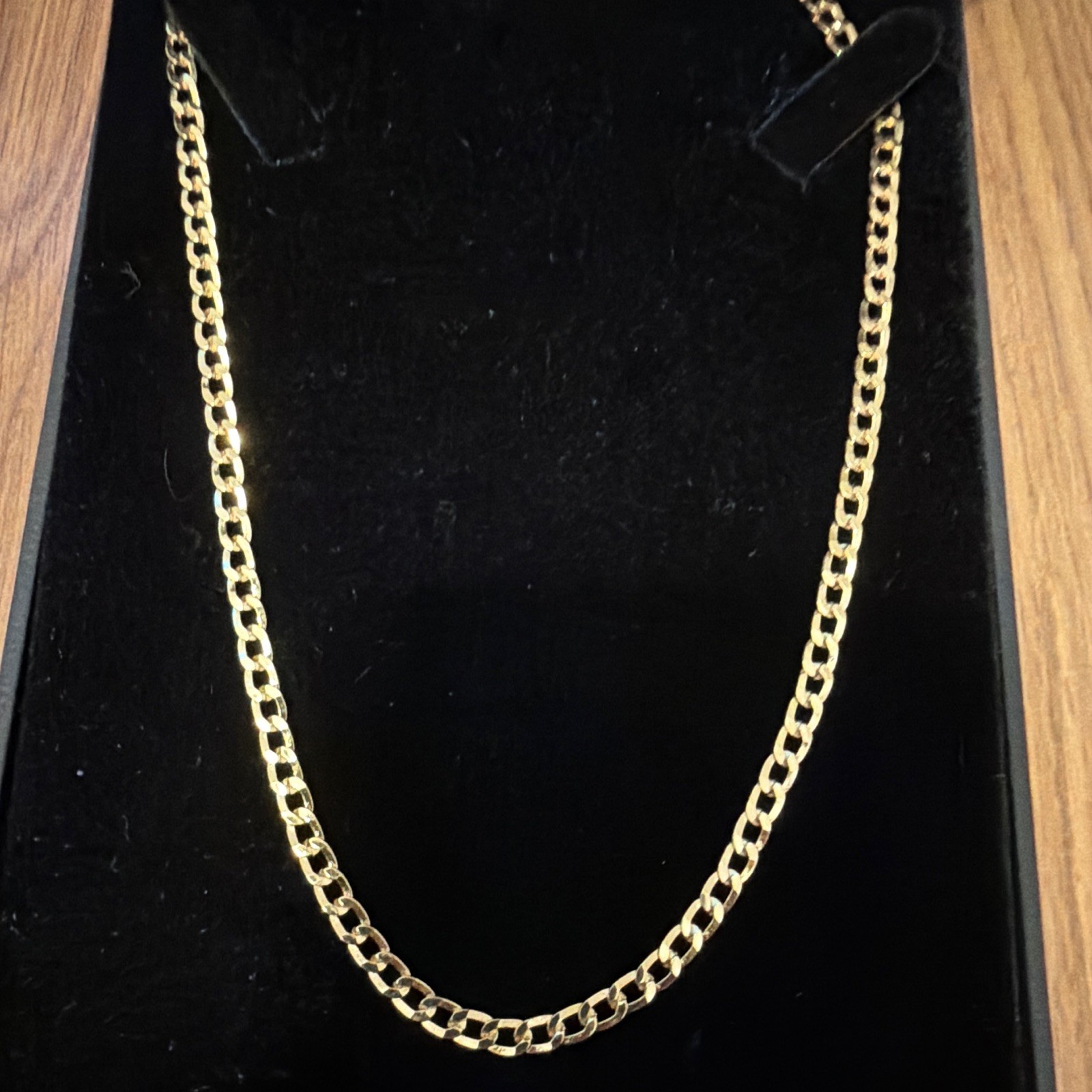 14k Yellow Gold filled Curb Link Chain Necklace Lobster Clasp No Stone 16 inch