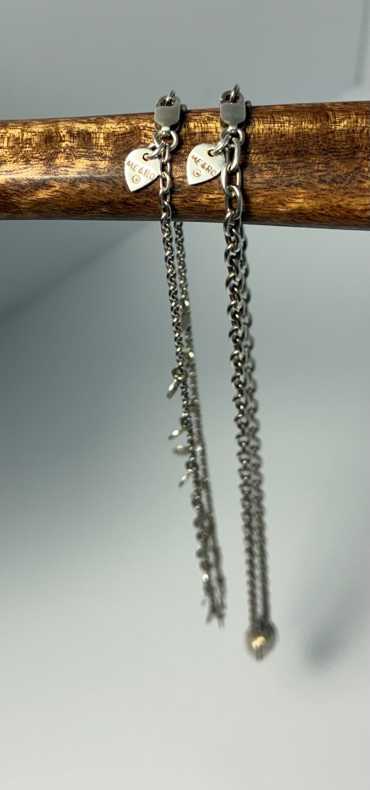 Me & Ro Sterling Silver Layered Necklace Set Balance Pendant Multi Disc Chain 16