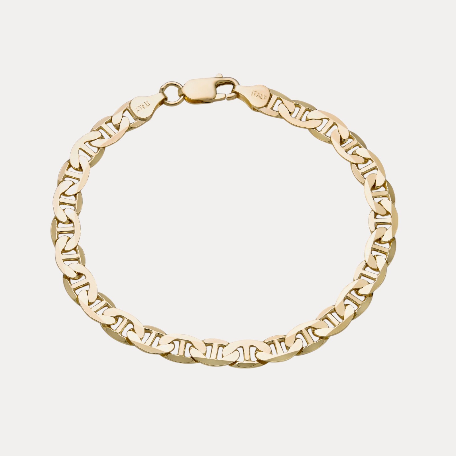 6mm Mariner Link Bracelet – Real Solid 925 Sterling Silver Or 14k Gold Vermeil