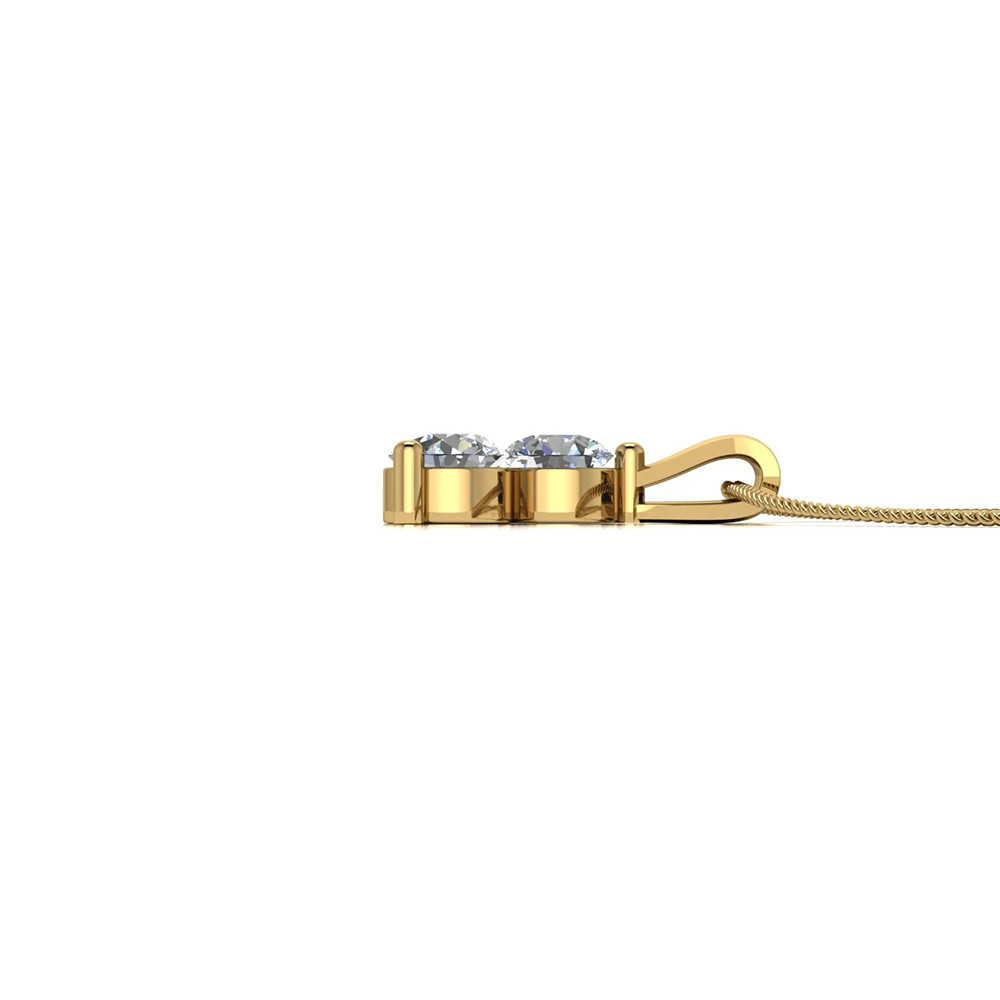 Diamond Pendant Necklace GLI HRD Round 0.75 Carat Lab Created 18k Yellow Gold