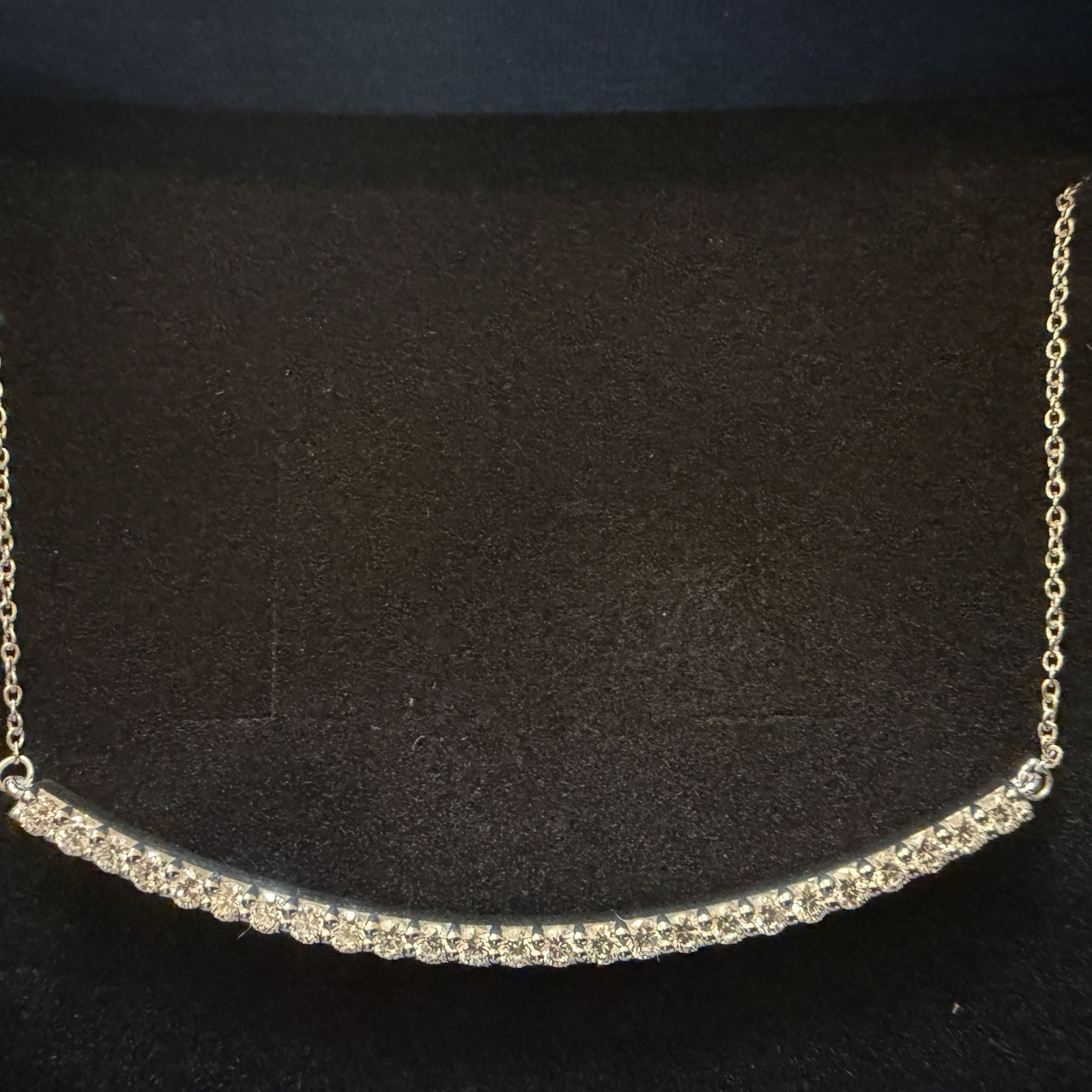 1.00+ Ct F VS Smiley Necklace Lab Created Grown Diamond Real 925 Sterling Silver