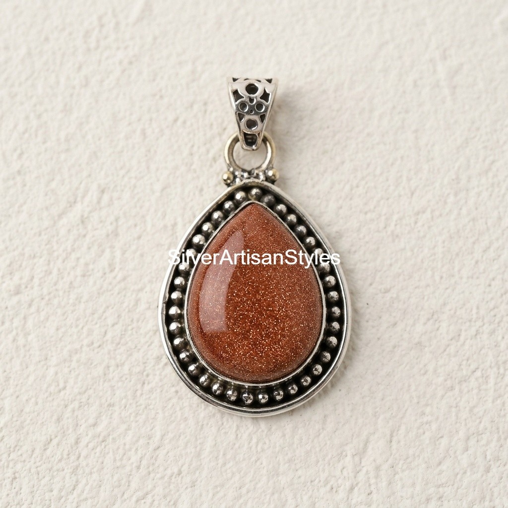 Orange Sunstone Gemstone Handmade 925 Sterling Silver Jewelry Pendants Gifts