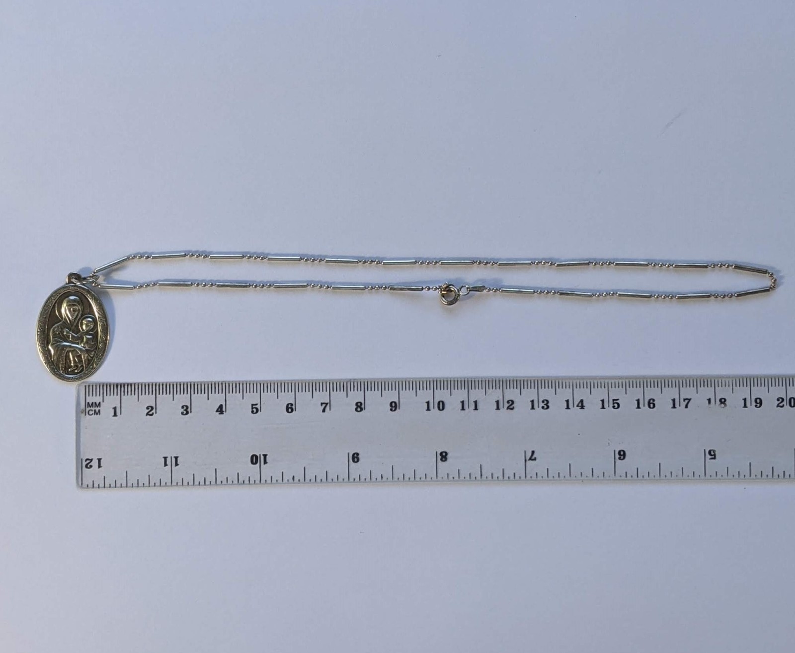 Orthodox icon amulet “Mother of God”, chain 40 cm. 925 silver. Weight 7.15 g.