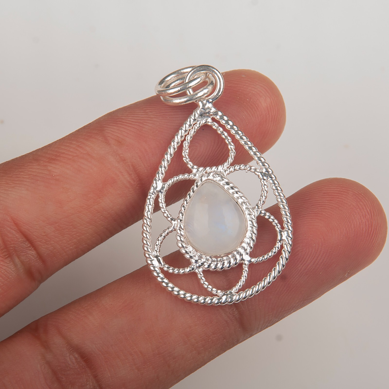 Rainbow Moonstone Gemstone Pendant 925 Silver Handmade Daily Wear Jewelry Gifts