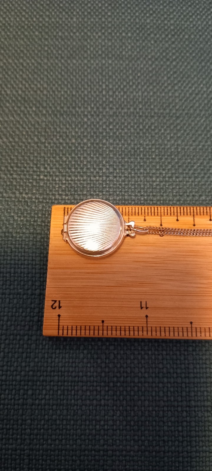 Vintage Small 835 Silver Reversible Art Deco Locket On A Later 925 18 ” Chain