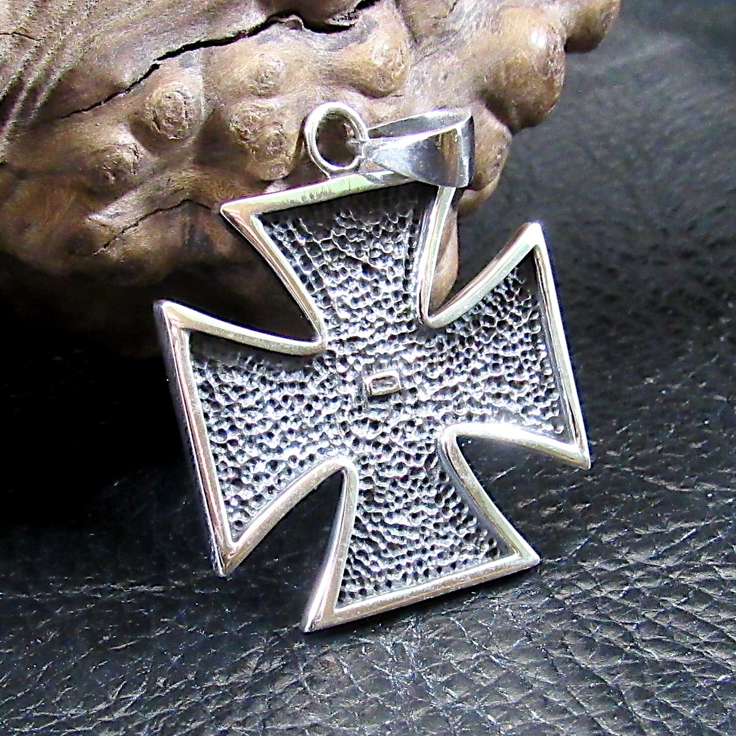 Handcrafted Solid 925 Sterling Silver Iron Cross (Croix Pattee) Pendant