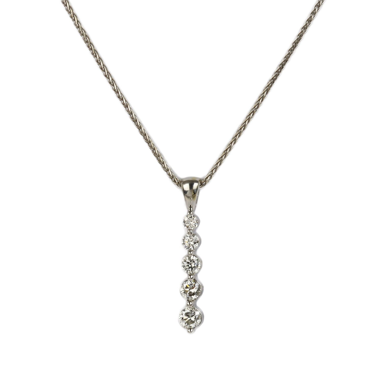 Women’s 14k White Gold “Love is a Journey” Diamond Necklace