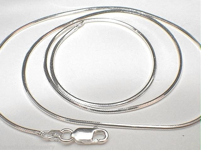1.1MM SOLID 925 STER SILVER ITALIAN 8-SIDED DC OCTAGON SNAKE CHAIN NECKLACE 18″