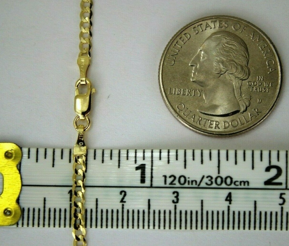 10K Solid Gold Cuban Link Chain Necklace Bracelet for Men Women 2mm~13mm 7″~30″