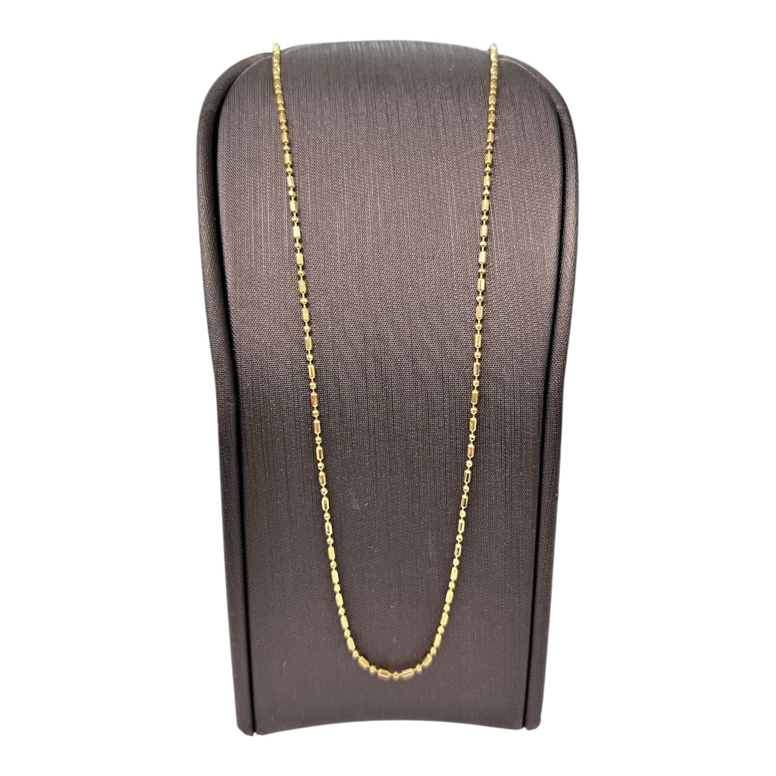 18ct 18K Yellow Gold Italian Fine Ball Bead Chain Necklace 2.52 Grams 40cm. New