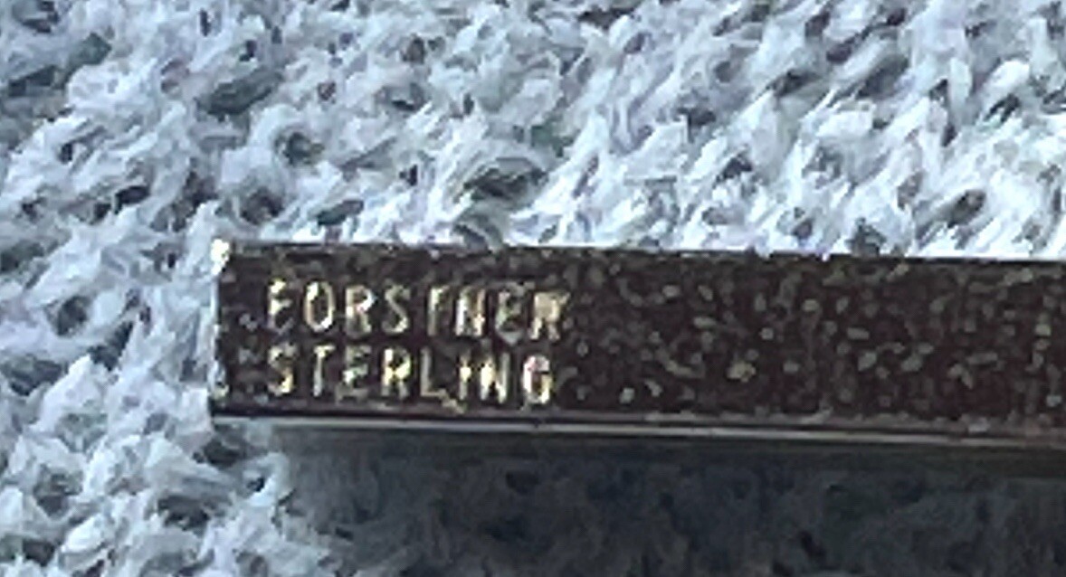 Vintage Forstner Sterling Silver Cross 8” Necklace Preowned New In Box
