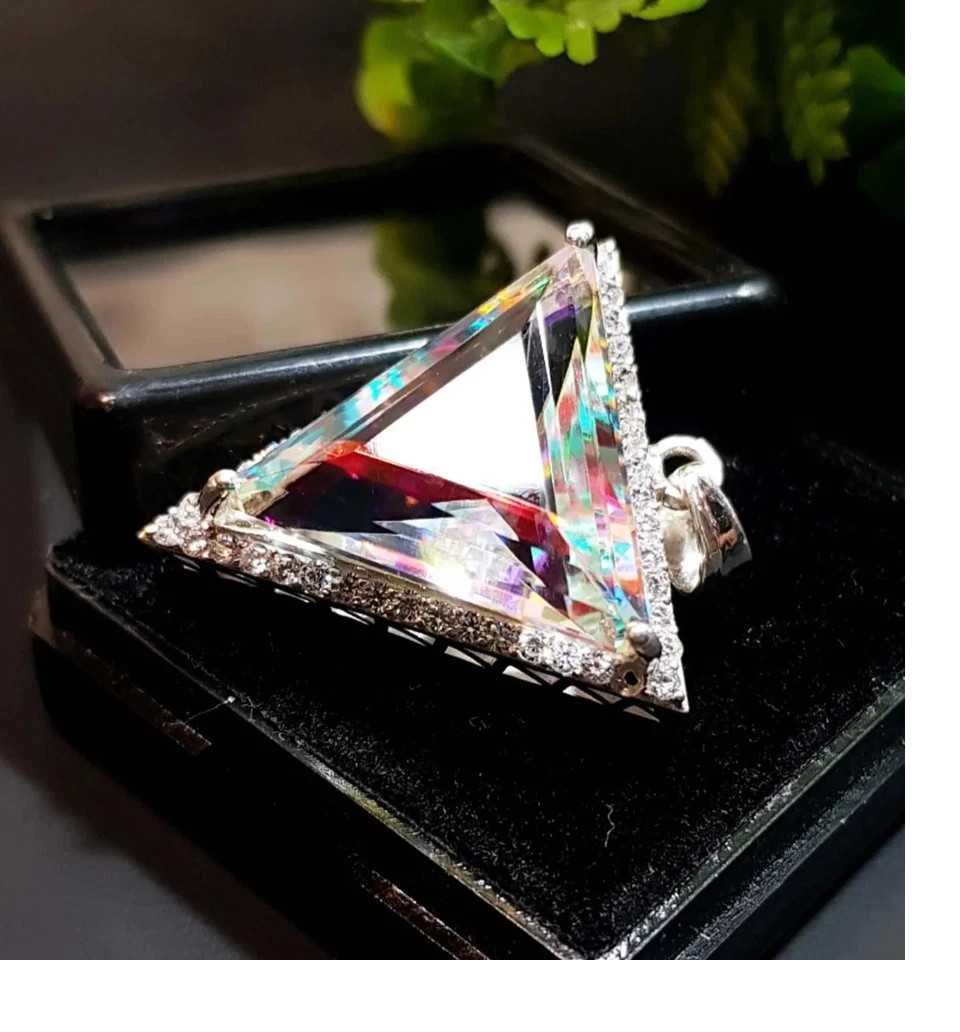 59.65 Ct Trillion Certified Natural Mystic 925 Solid Silver Pendant Loose Gems 5