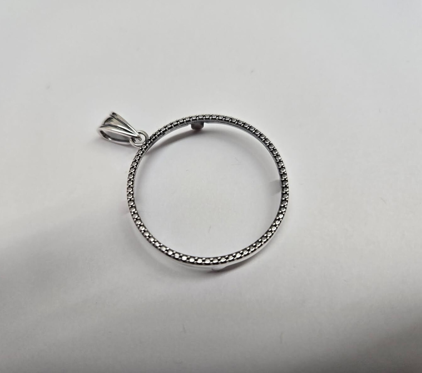 925 Sterling Silver 50 Cent Half Dollar Bezel Illusion Edge 30mm Prong Back