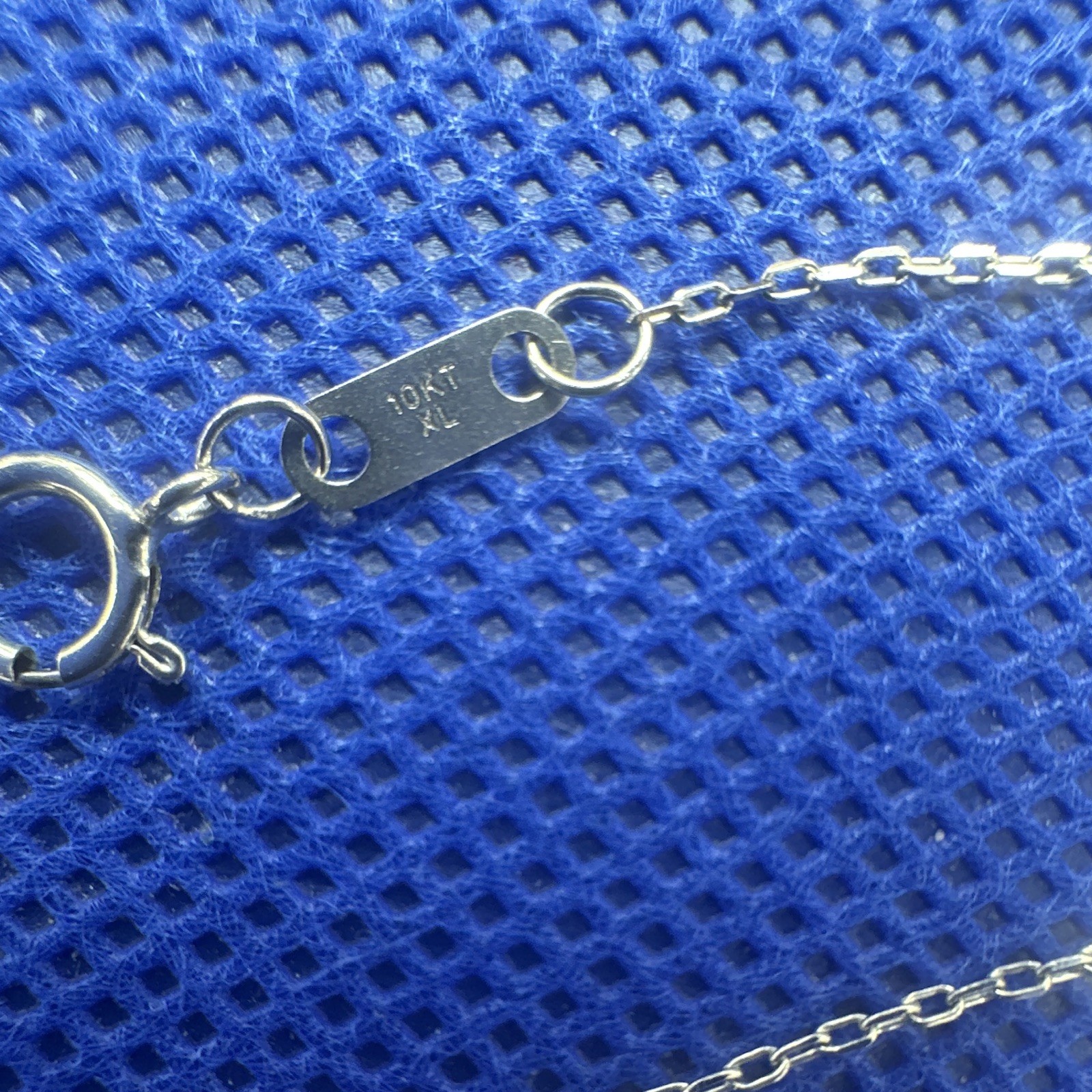 10k solid White Gold Cable Chain Spring Ring Clasp 18inch adjustable 16 and 17in