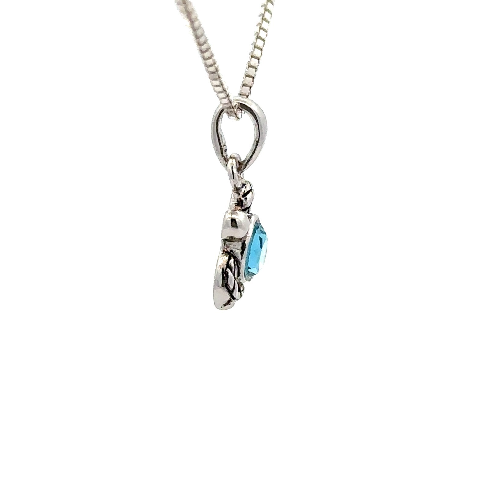 Sterling Silver Turtle Pendant/Charm With CZ (3/8 x 1/2 Inch)