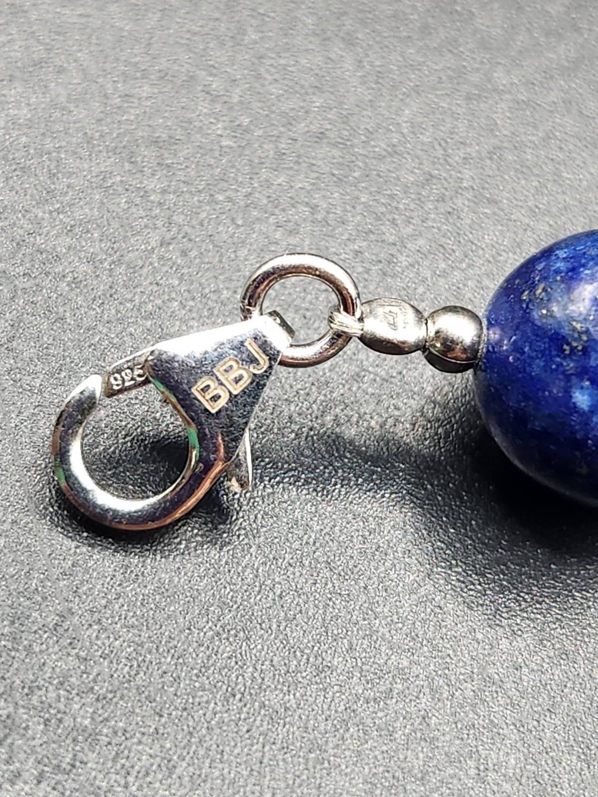 BBJ Blue Lapis Lazuli Round Bead Necklace