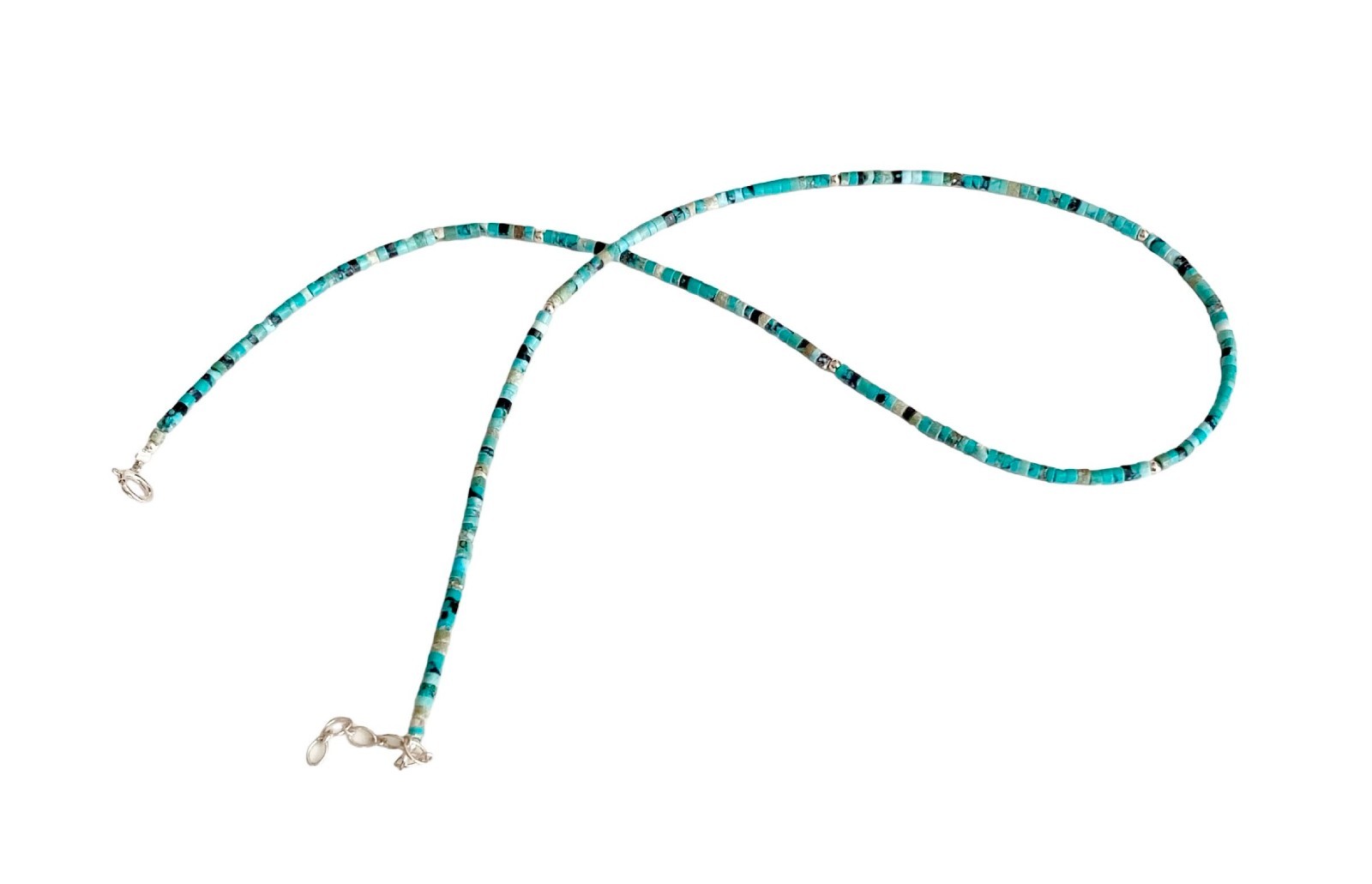 Genuine Green Turquoise 925 Silver Necklace Jewelry Women Handmade USA SELLER
