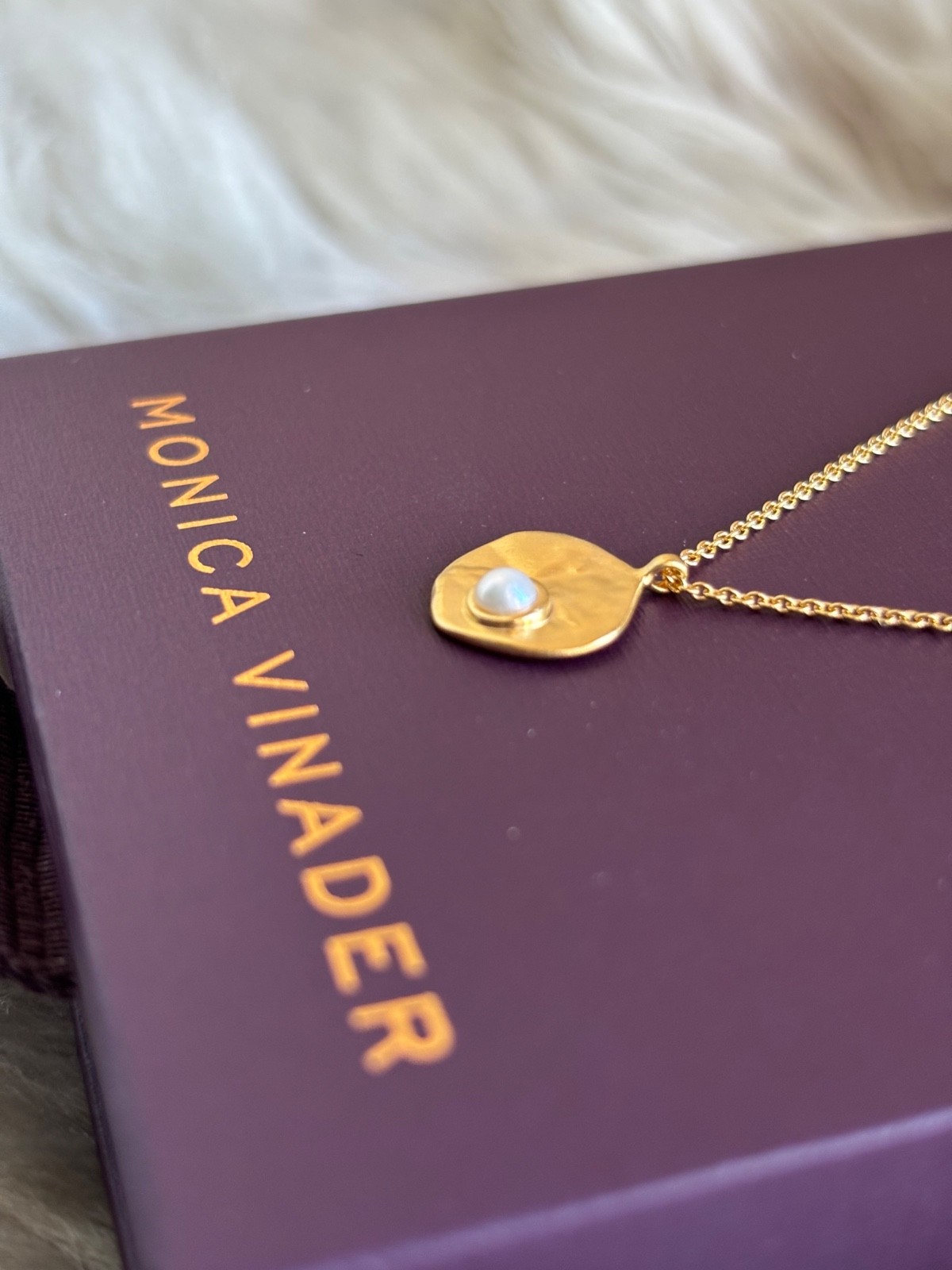 MONICA VINADER 💎 Capri Pearl Disc Necklace 18k Gold & Pearl RRP £139